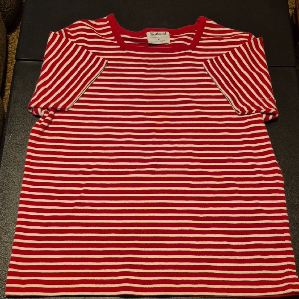 Westbound Red and White Striped Tee (2 For $10)